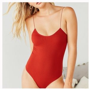 Urban outfitters red ribbed bodysuit